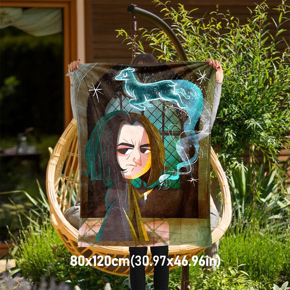 

1pc Harry Potter,Snape,Patronus Outdoor Flannel Throw Blanket All Season Soft Warmth,Home Decor 1031109 80x120cm