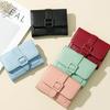 Bonbonfarbene kleine Geldbörsen PU-Leder Münzbörsen Damen Kartenhalter Mini Neues Design Standard Kurze Geldbörsen für Damen Einfarbige Geldbörsen