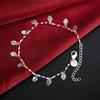 925 Sterling Silver Pretty Nice Leaf Chain Bracelet Fashion Charm Anklet Wedding Cute Women Lady Party Gift LH036