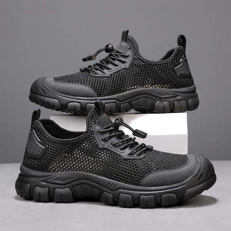 Fashion Outdoor Breathable Mens Casual Shoes Comfortable Summer Beach Shoes Business Soft Mesh Shoes Sandals Leisure Walk Male Sneaker