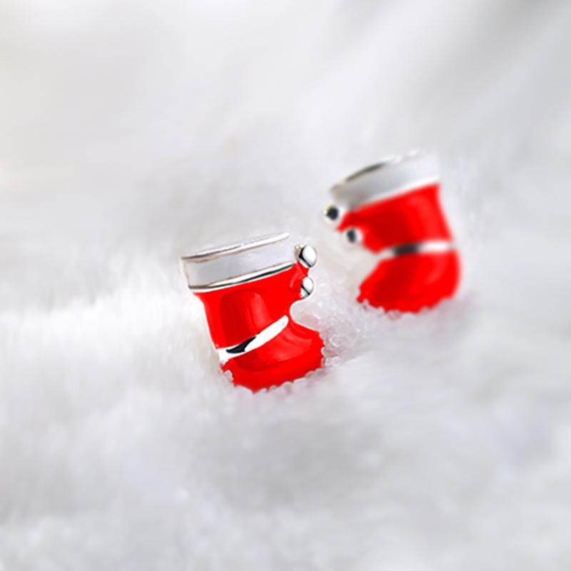Red Christmas Stocking Stud Earrings - Influencer Style Holiday Gift