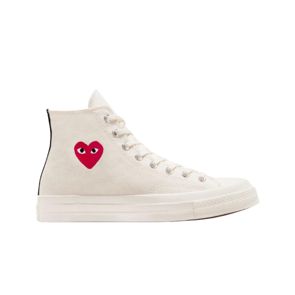 

Converse X Play Comme Des Garcons Single Heart Chuck 70 Hi Milk 285