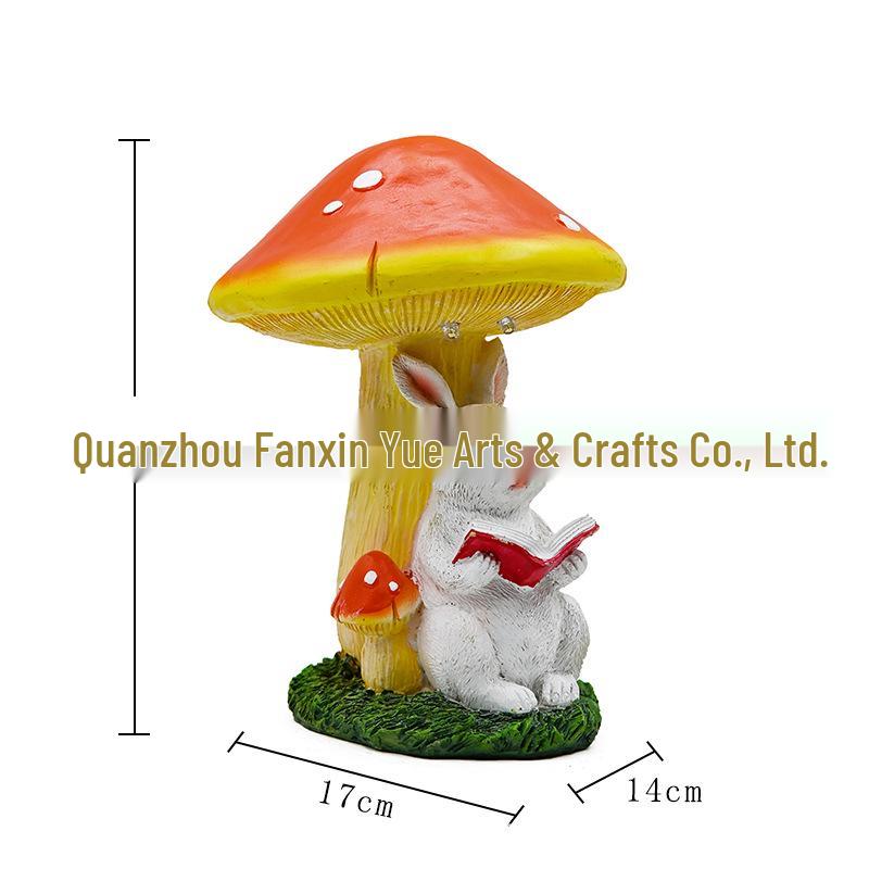 

Solar-Powered Rabbit and Mushroom Garden Ornament
