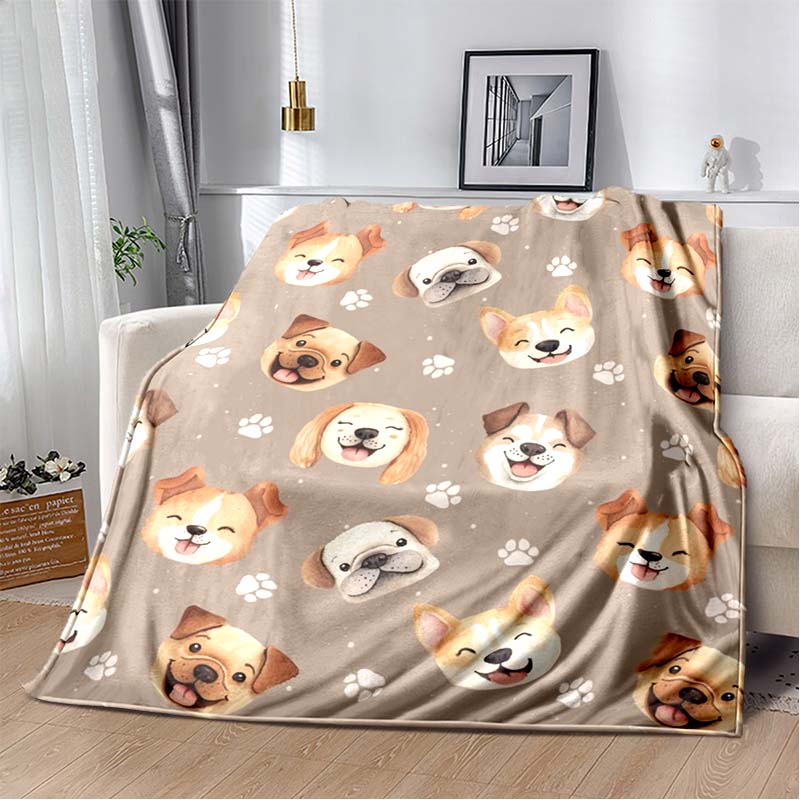 French Bulldog Boston Terrier Throw Blanket, Graffiti Pop Art Soft Fleece Bed Blanket for Couch Sofa Living Room, Colorful Warm Cozy Wrap