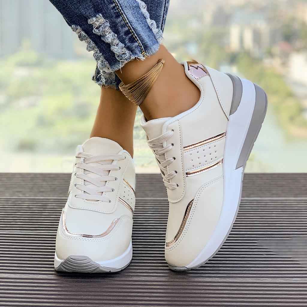 Mode Damen Sneaker Neu Leder Patchwork Laufschuhe Designer Schuhe für Damen Mode Plateau Outdoor Sneaker Damen Zapatos De Mujer