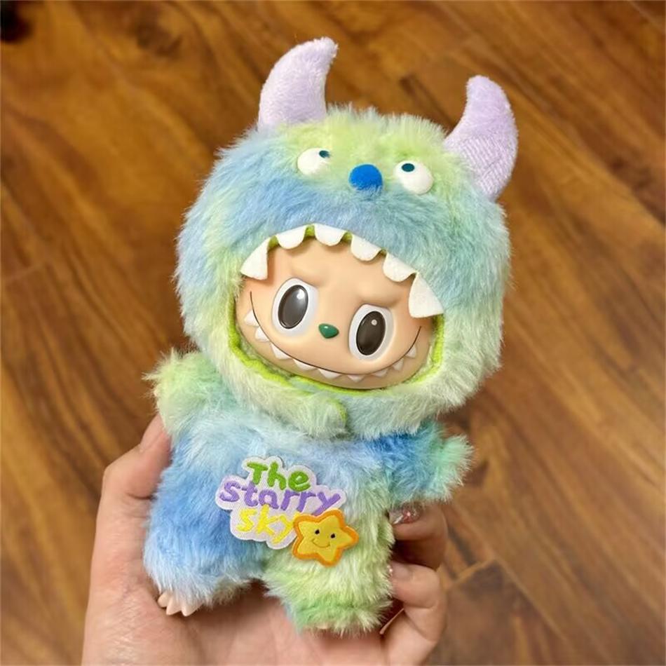 

Canvas 17Cm Pendant Clothes In Stock Labubu Keychain Vinyl Doll Casual Set Children S Clothing Figurine Toy For Kids Adults Children s Birthday Gift