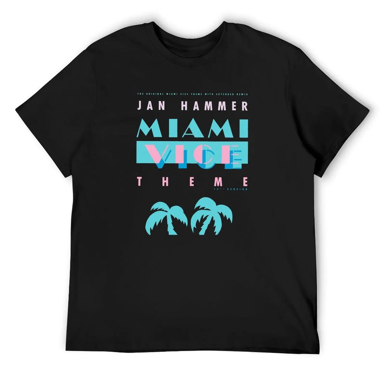 

JAN HAMMER - MIAMI VICE THEME T-Shirt oversize t-shirts man kawaii clothes blanks Funny t-shirt black t-shirts for men XXXXXL різнокольоровий