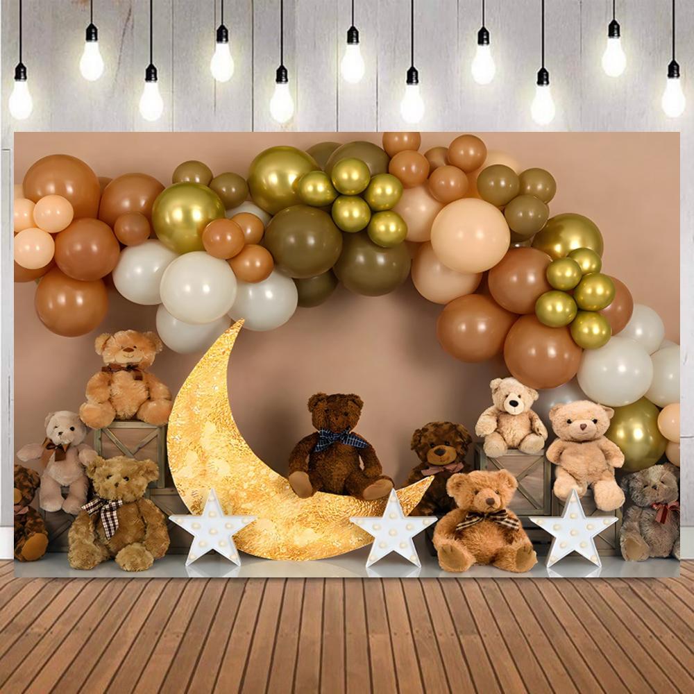 Happy Birthday Photography Backdrop Boho Colorful Balloon Newborn Baby First Birthday Baby Shower Party Photo Backgrounds Props