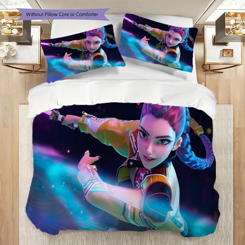 Vibrant Fantasy Dance Performance Bedding (1 * duvet cover + 2 * pillowcase, without core) 2D Flat Duvet cover and pillowcase Soft and comfortable