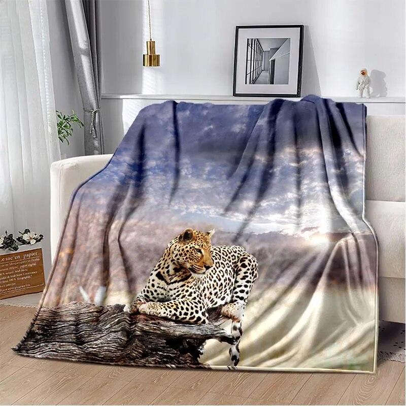 3d Tier Gepard Leopard Cartoon Blanket for Bed Picnic Blanket Sofa Thin Blanket Air Conditioning Blanket Customized Blankets