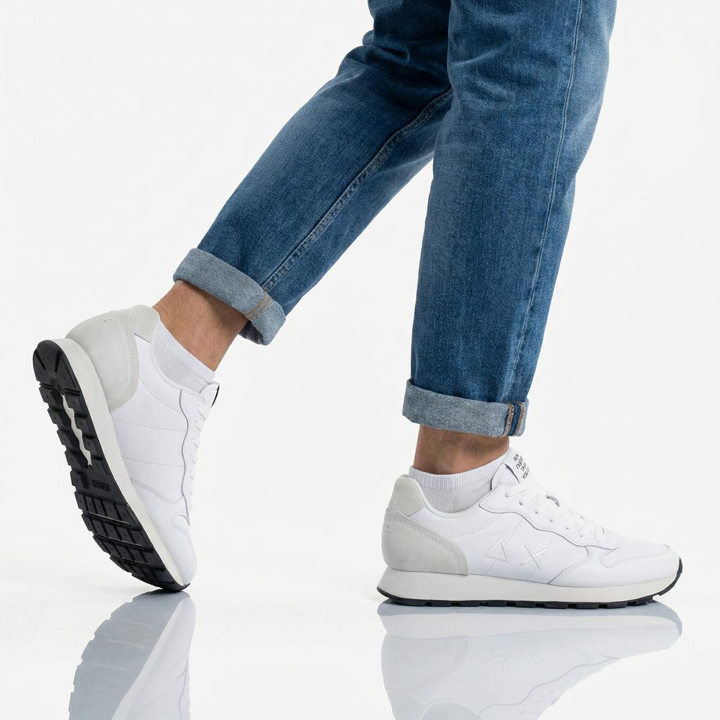 Sun68 Tom Classic Leather - Men's Sneakers Shoes Leather White Z36105-01 ORIGINAL