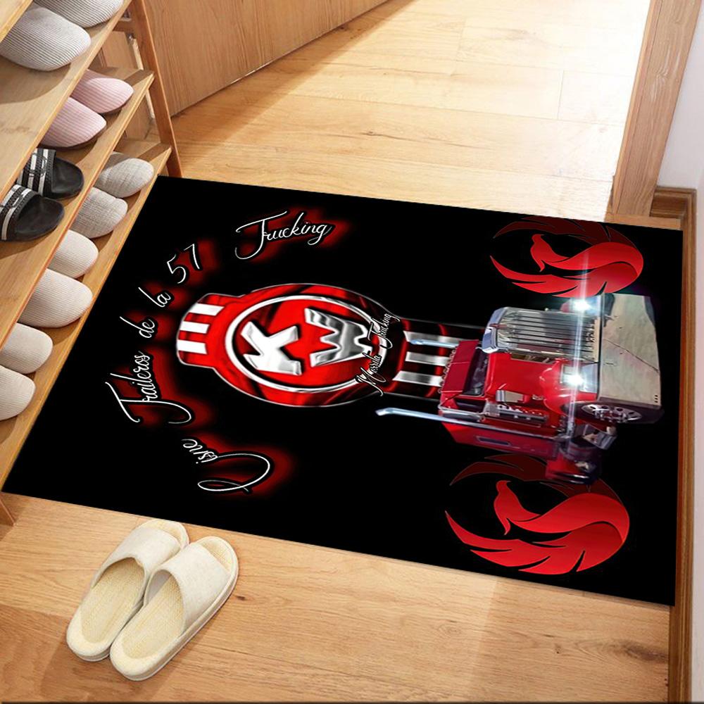 Kenworth Illuminated Logo Sign Square rugs are a great choice for living rooms, bedrooms, home décor, and as gifts.