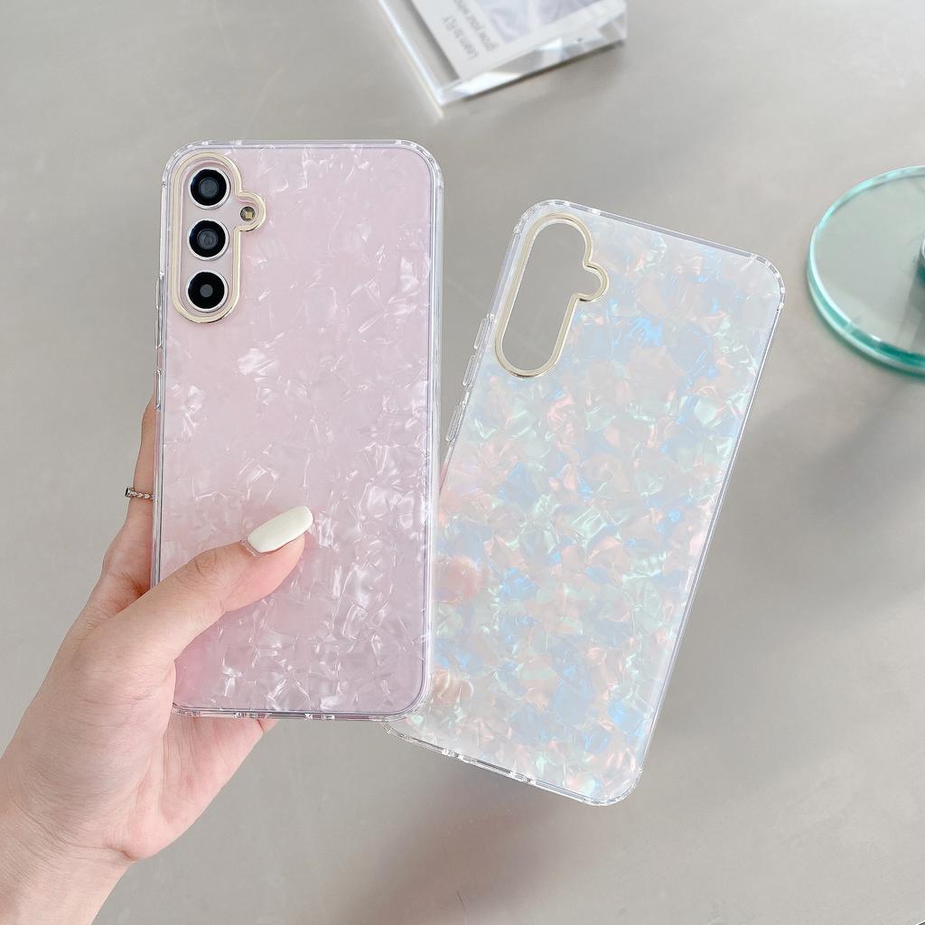 S25ultra Shell Pattern Mobile Phone Case Is Suitable for Samsung S23 Ultra Electroplated Lens Ring A56 Anti Fall Full S22