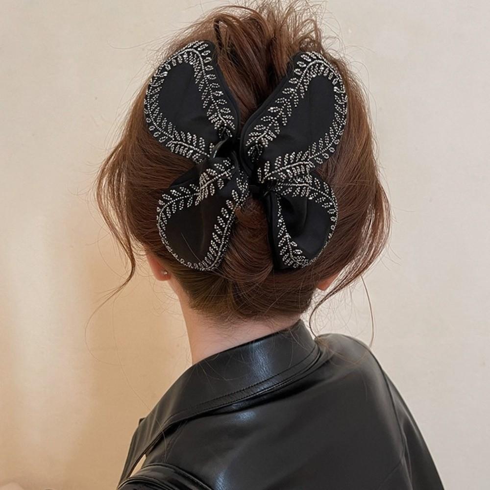 Sparkling Wheat Ear Shark Clip Large Size Rhinestone Hair Clip Fashion Hair Grip Clip  Party