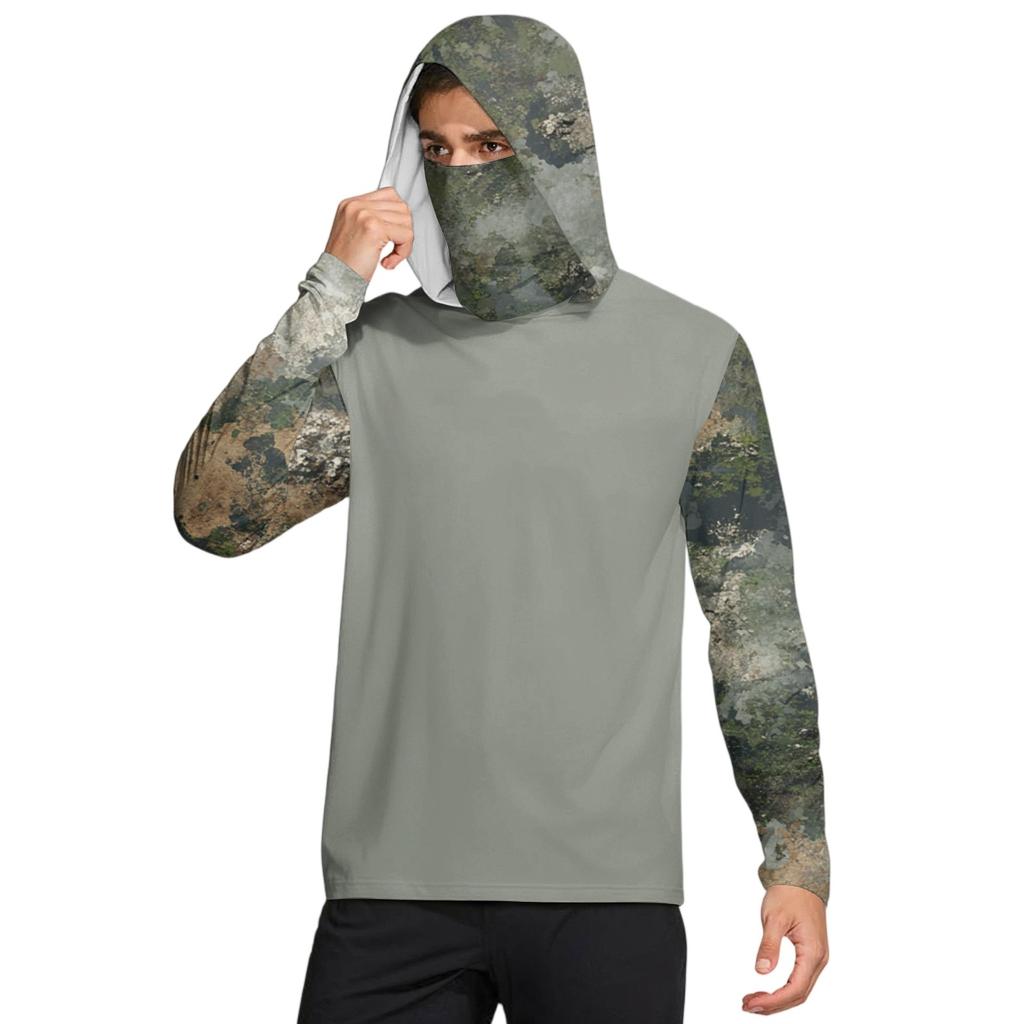 Herreskjorte med maske Lett Langermet Hettegenser Vandring Fiske Ytelse