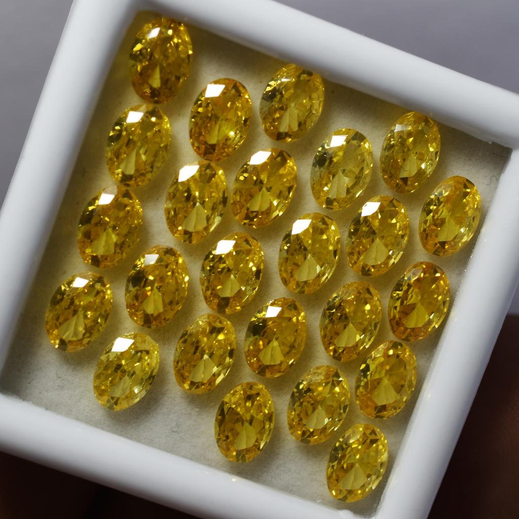 Natural Yellow Sapphire Oval Cut 9 Pcs 7x5 MM Lot CERTIFIED Loose Gemstone s-45000