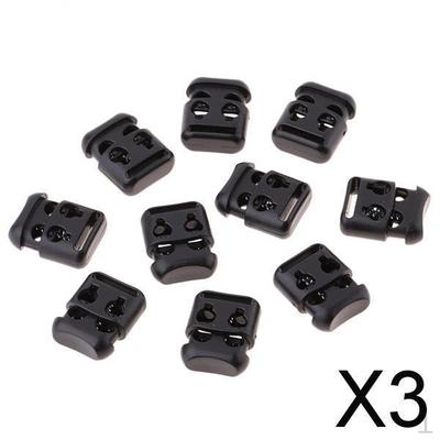 3x10 Stück Doppelkammer Kordelstopper Schnürsenkel Rutschfeste Schuhe Schnalle