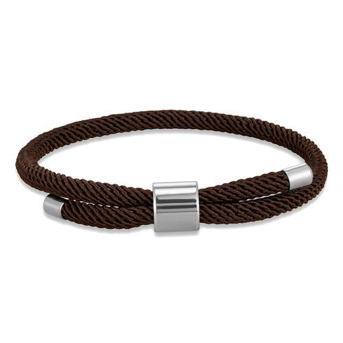 Stainless Steel Round Buckle Bracelet Classic Simple Men And Women Couple Adjustable Milan Rope Hand Rope