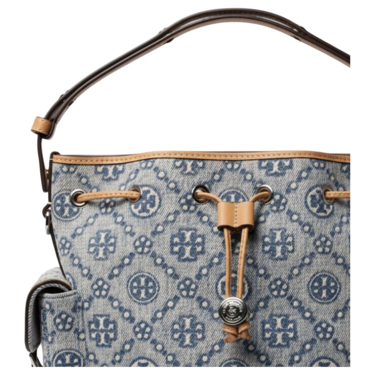 Tory Burch T Monogram Bucket Bag Women Handbags Pink Blue 181216-400