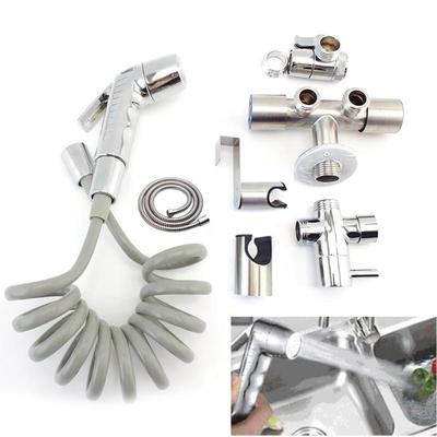 Handbrause aus ABS, silberfarben, für WC, Bidet, Wasserhahn, Sprayer, Duschkopf, WC, Badezimmerzubehör, Wassersprühset, selbstreinigend