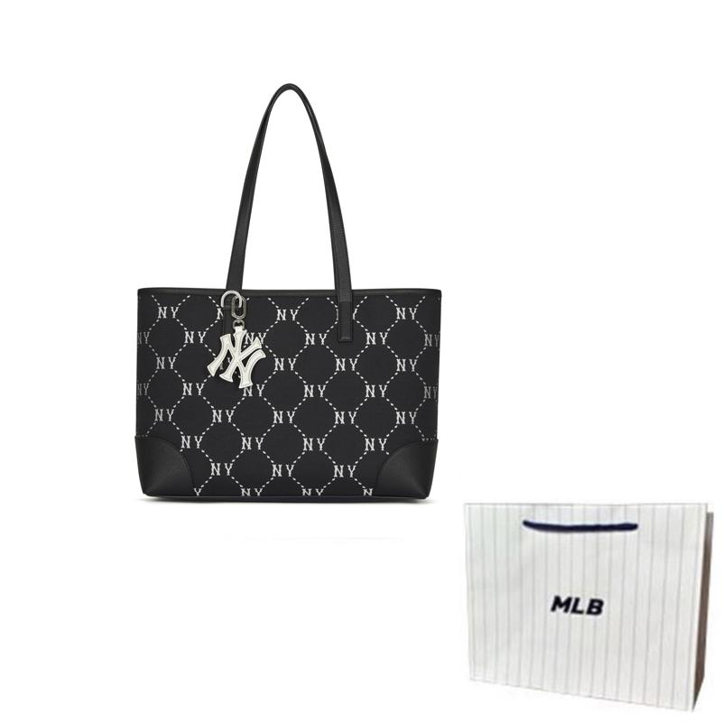 New MLB Polyester Tote Student Backpack, Handbag, Shoulder Bag Regular Unisex Black 3AORL014N-50BKS