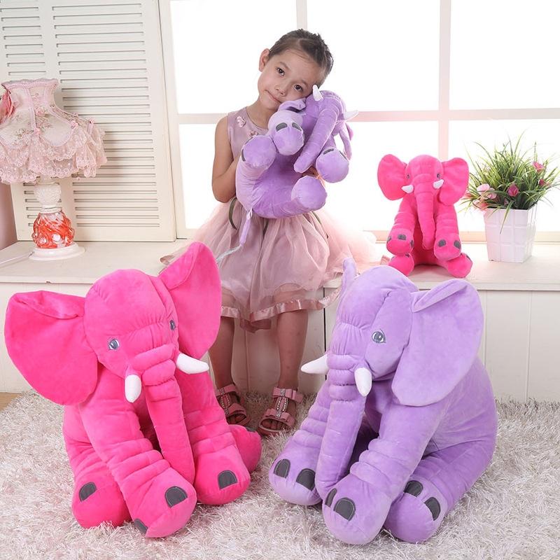 Cartoon Big Size Plush Elephant Toy Kids Sleeping Back Cushion Stuffed Pillow Animal Doll Baby Doll Birthday Gift for Children