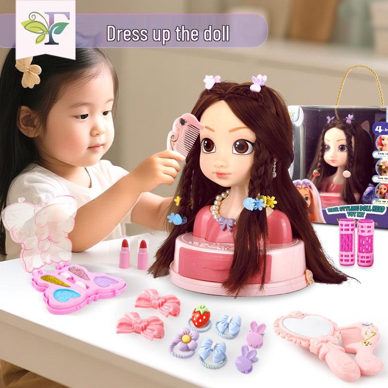 Cross-Border Hot Selling Girl s Hair Styling Doll Toy Set Color Box