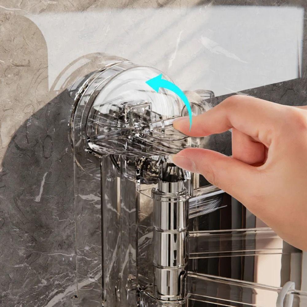 Rotating Suction Cup Towel Rack Multi-poles Hanging Towel Holder Durable Clear Clothes Hanger  Home
