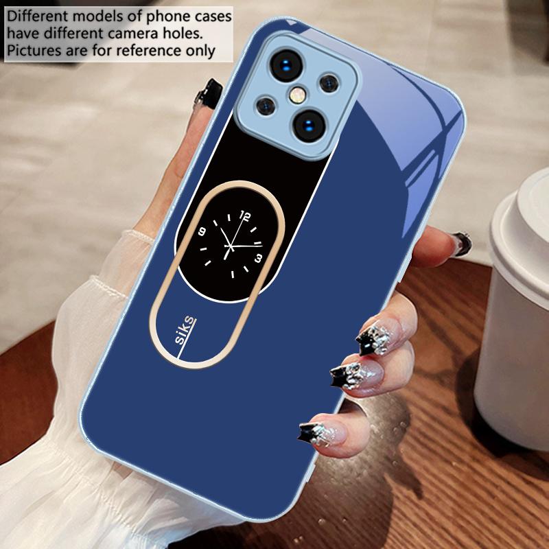 Wall Clock Color Pattern For Oppo Find X5 X8 Pro X3 Lite A72 58 73 54S F11 79 Reno 6 4Z 5G Nord N200 Tempered Glass Phone Case