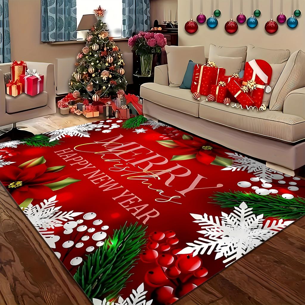 Weihnachtliches Motivmatte - Maschinenwaschbar - Wohnzimmer Couchtischmatte, Schlafzimmer, Eingangsbereich Fußmatte und Essküche, Badezimmer,