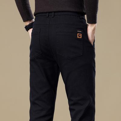 2024 Autumn/Winter Thick Men'S Casual Pants Light Business Medium High Waist Non Ironing Straight Leg Business Casual Pants