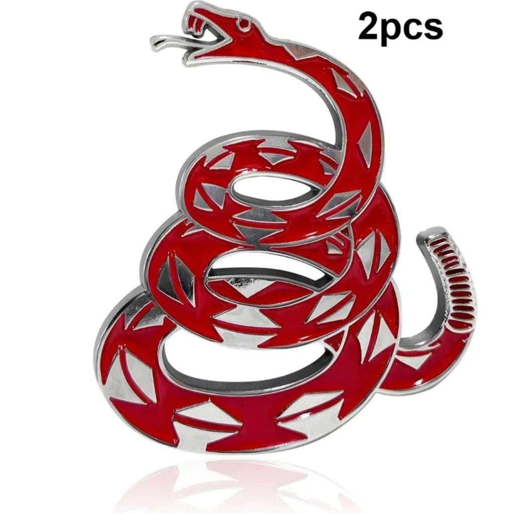 2pcs 3D Snake Metal Car Emblem Badge Sticker Decal for Automotive, Truck, SUV, Motorcycle