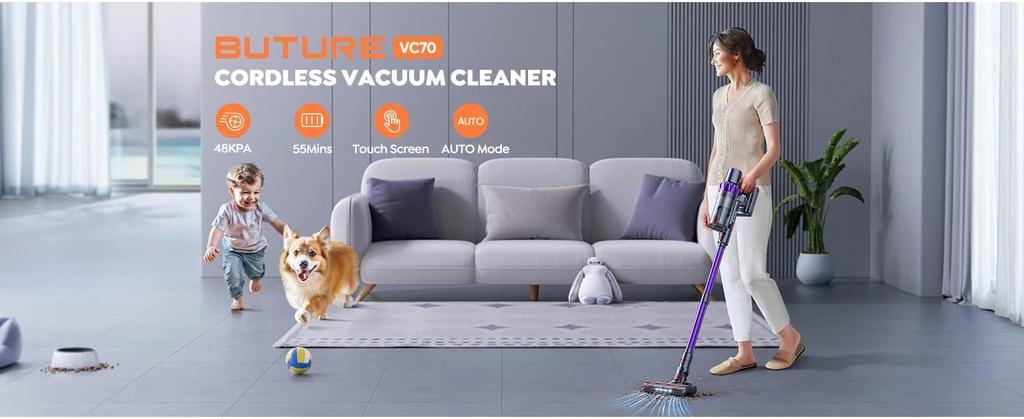 New VC70 Vacuum Cordless Handheld 38KPA High Suction Power 450W Motor Smart Home Cleaning LED Touch Screen Vacuum Cleaner