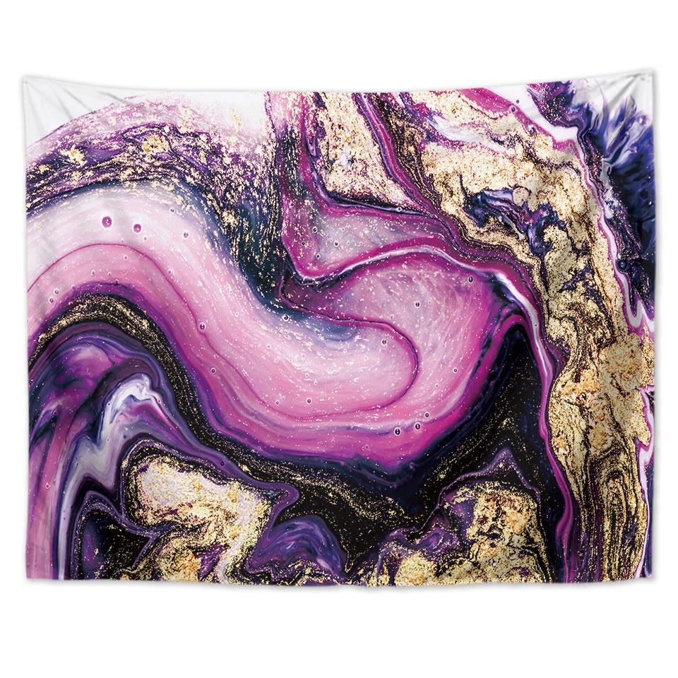 Tapestry Quicksand Wall Covering Marble Background Cloth Flow Pattern Decorative  Blue  Living Room  Decoration