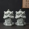 Artwork Awakening Lion Ornament Artificial Stone Lion Mascot Statue  Tea Pet