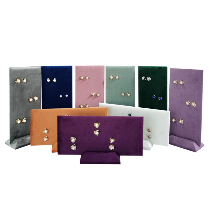 

High Quality Color Velvet Jewelry Storage Display Rack 40 Hole Earrings Storage Display Props Jewelry Storage Display Rack 1pc ціан