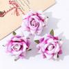 3/5Pcs Rose Artificial Flowers for Home Room Decor Wedding Decoration Fake Flower DIY Scrapbook Wreath Gift Flannel Rolled Rose