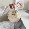 Hand Knitted Bag Women's Lightweight French Artistic Handbag Bucket Woven Shoulder Bag Semicircle Handheld Bag KTB