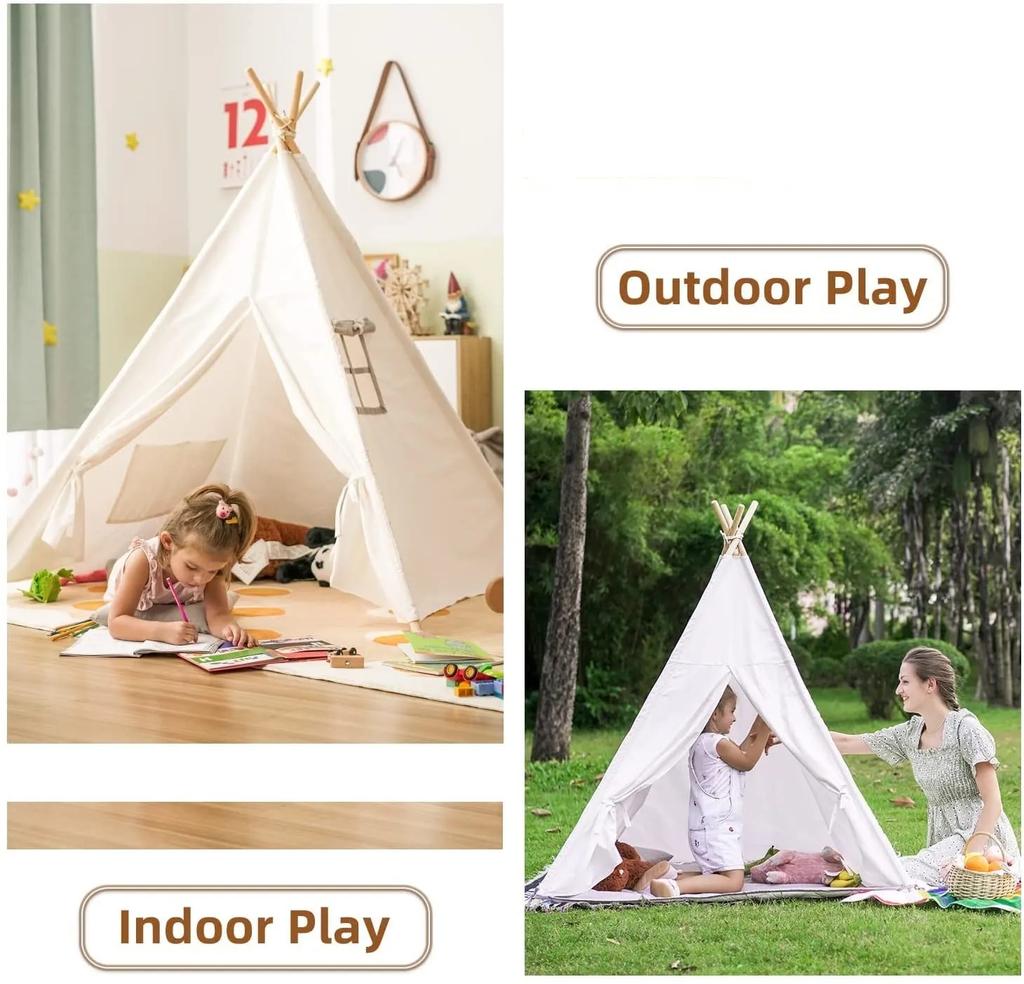 Portable Kid Tent 1.6M1.3M Children's Play House Wigwam Teepee Tipi Toddler Ball Pit Castle Play Room for Girls