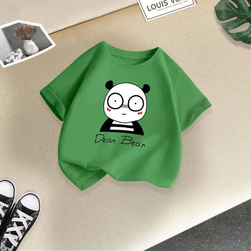 Children T-shirt Cute Animals Printed Kids 100% Cotton Tops 2-13Y Loose-fit Casual O-Neck Short-sleeve T-shirt