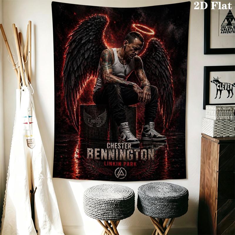 Linkin Park Wall Tapestry Aesthetic Wall Hanging Printed Fabric Blanket Decorative Tapestries for Bedroom Living Room Home Decor