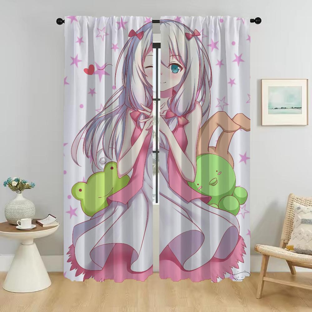 

Тюль для спальни Eromanga Sensei кухонные шторы для гостиной шторы для украшения Хэллоуина домашний интерьер шторы 2 шт. W50xH70cmx2pcs