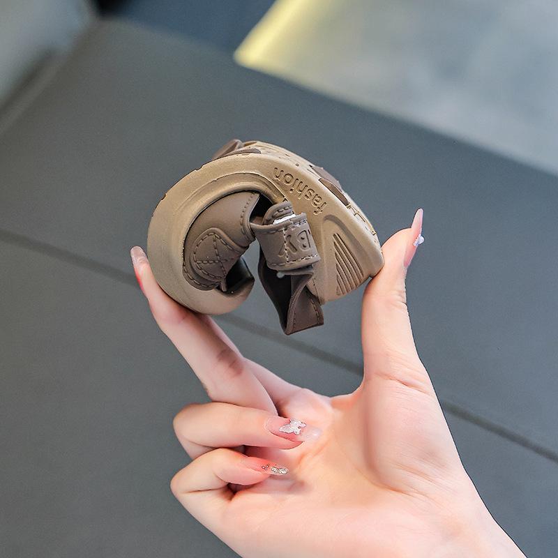 Baby Boys' Cute Closed-Toe Walker Shoes: Soft Sole Anti-Collision Sandals for Indoor & Beach Use