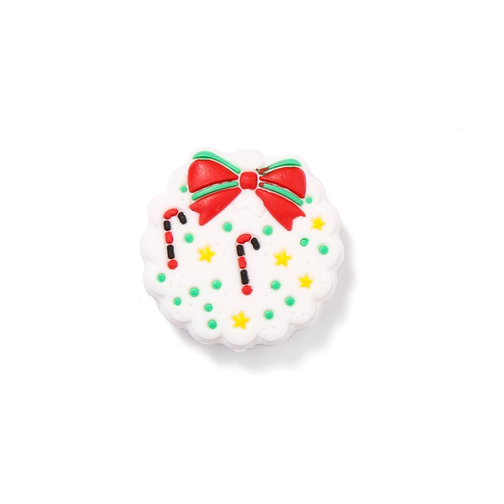 10 Stück Neue Weihnachts-Baby-Silikon-Beißringe Perlen Lebensmittelqualität DIY Armband Baby-Schnullerkette Zahnungs-Kauspielzeug Zubehör