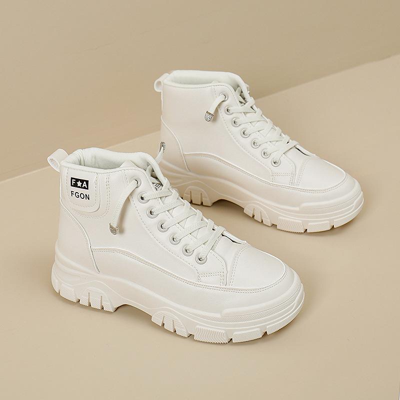 

Высокие туфли Ins Trendy Women Осень Новые британские студенческие ботинки на платформе 37 бежевый