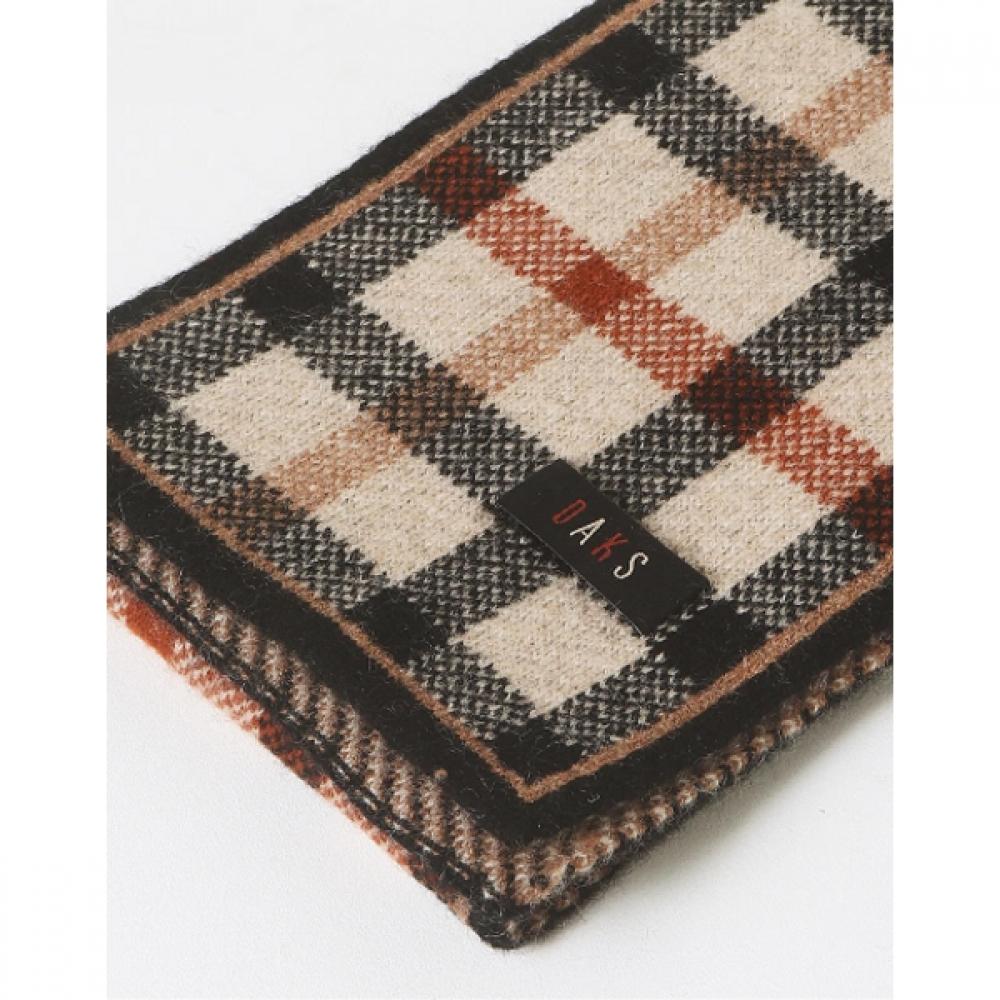 Daks Unisex Cashmere 100  Short Muffler Brown Check Dcmu6fe31w2