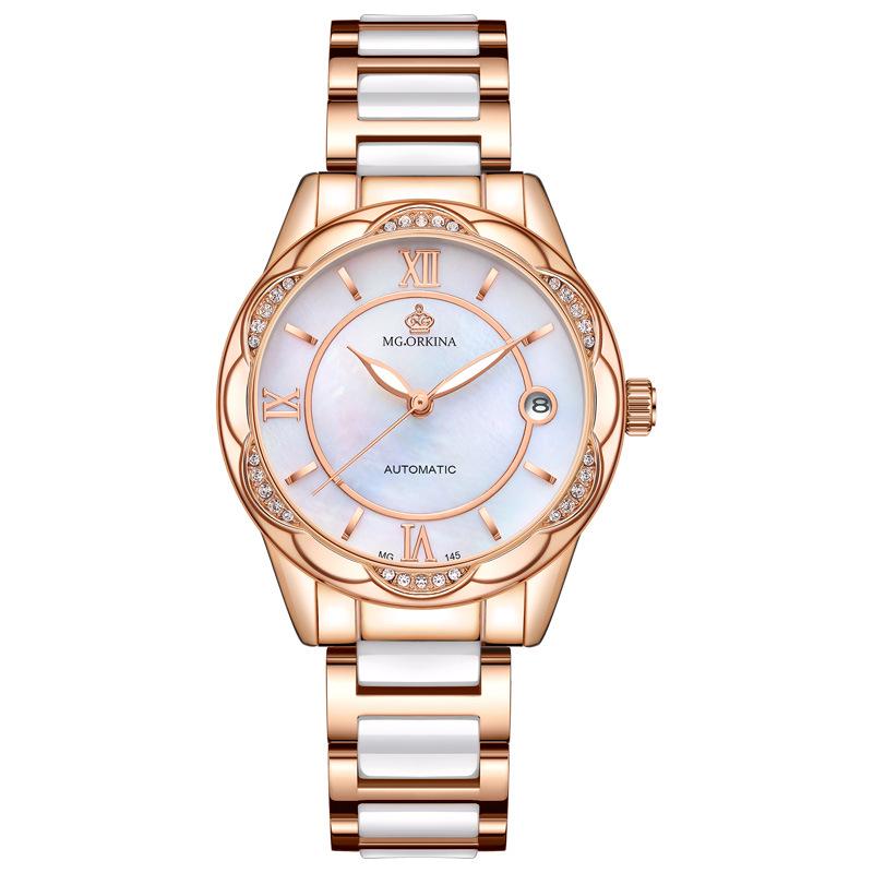 

Ouqina Women s Automatic Skeletonized Waterproof Mechanical Watch