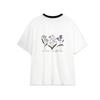 Li Ning Sports Fashion Series Purple Basil Round Neck Loose Comfortable Casual Short Sleeve T-Shirt Unisex T-Shirt White AHSU657-1(TEAM702-3.4.19)