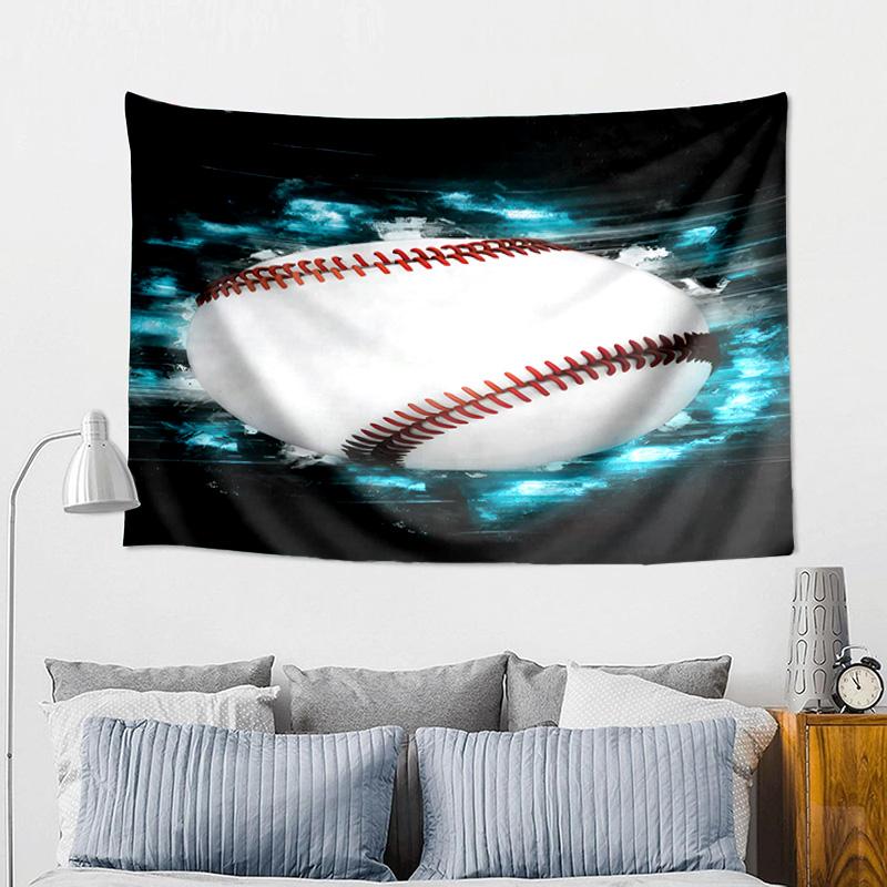 Flaming Football In Action Tapestry, Unique Design Tapestry, Wall Decor for Bedroom,Livingroom, Playroom,Heartwarming Fan Holiday Gifts