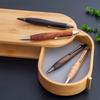 luminio Wooden Mechanical Rare Handcrafted by Made in Japan Thick-Barrel Pencil, 0.5mm, Premium, Wood, Gift, Artisans, (Striped Ebony)